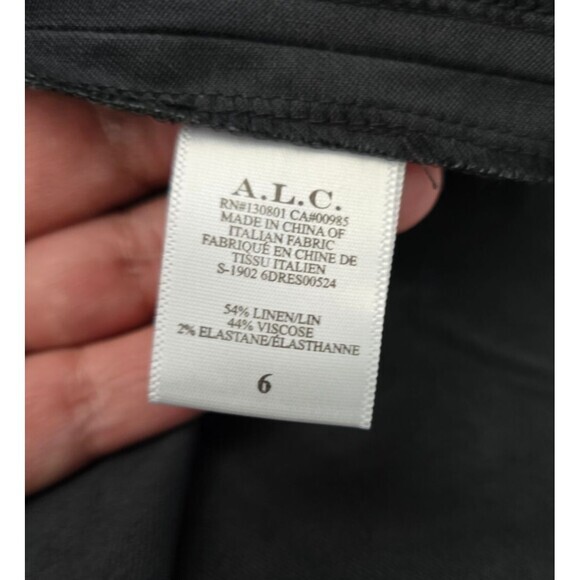 NWT! $495 A.L.C. Walker Ruffled Shoulder Midi Wrap Dress Black Size 6 alc - Picture 10 of 11